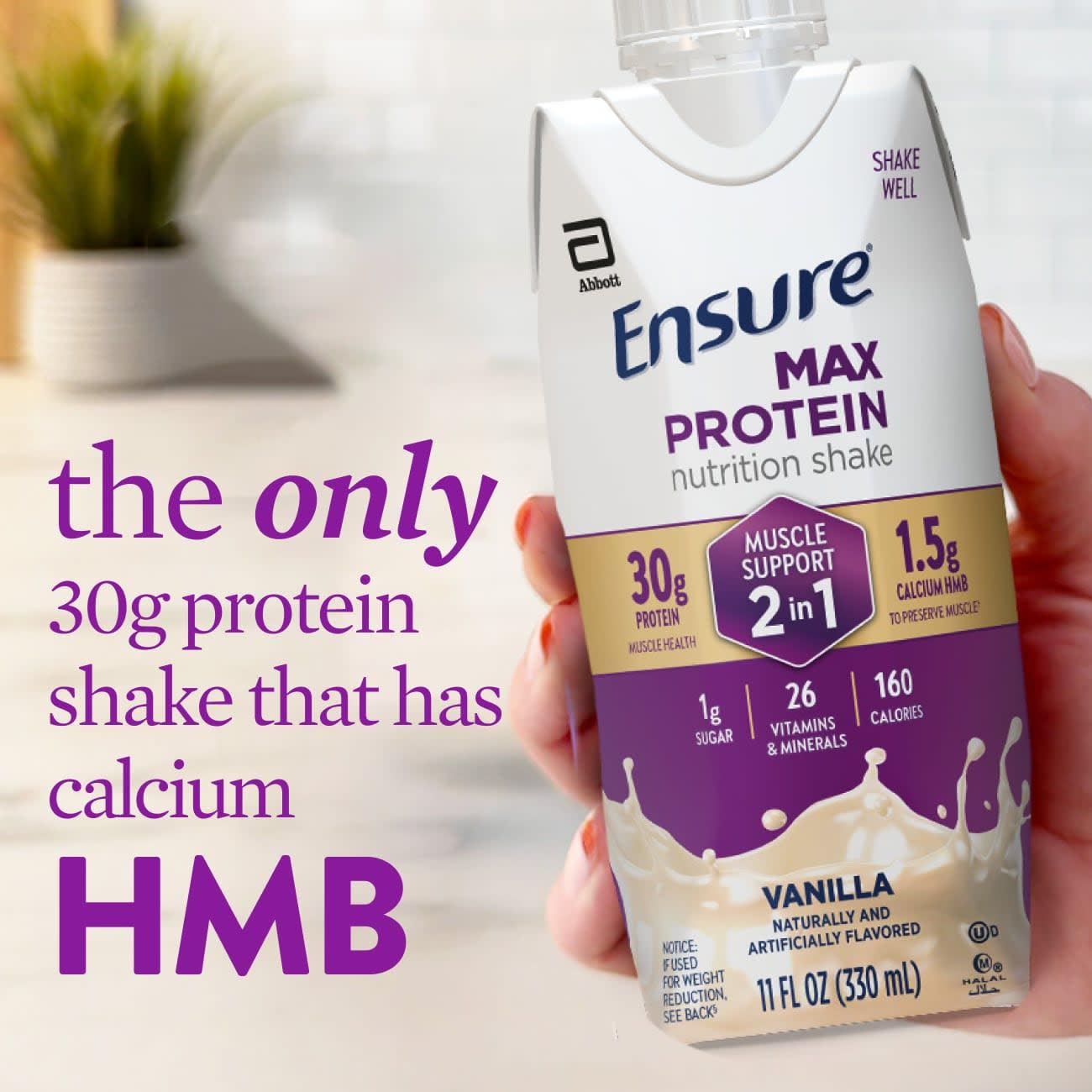 Ensure Max Protein 2-in-1 Vanilla, 30g High Protein, HMB 12 pack