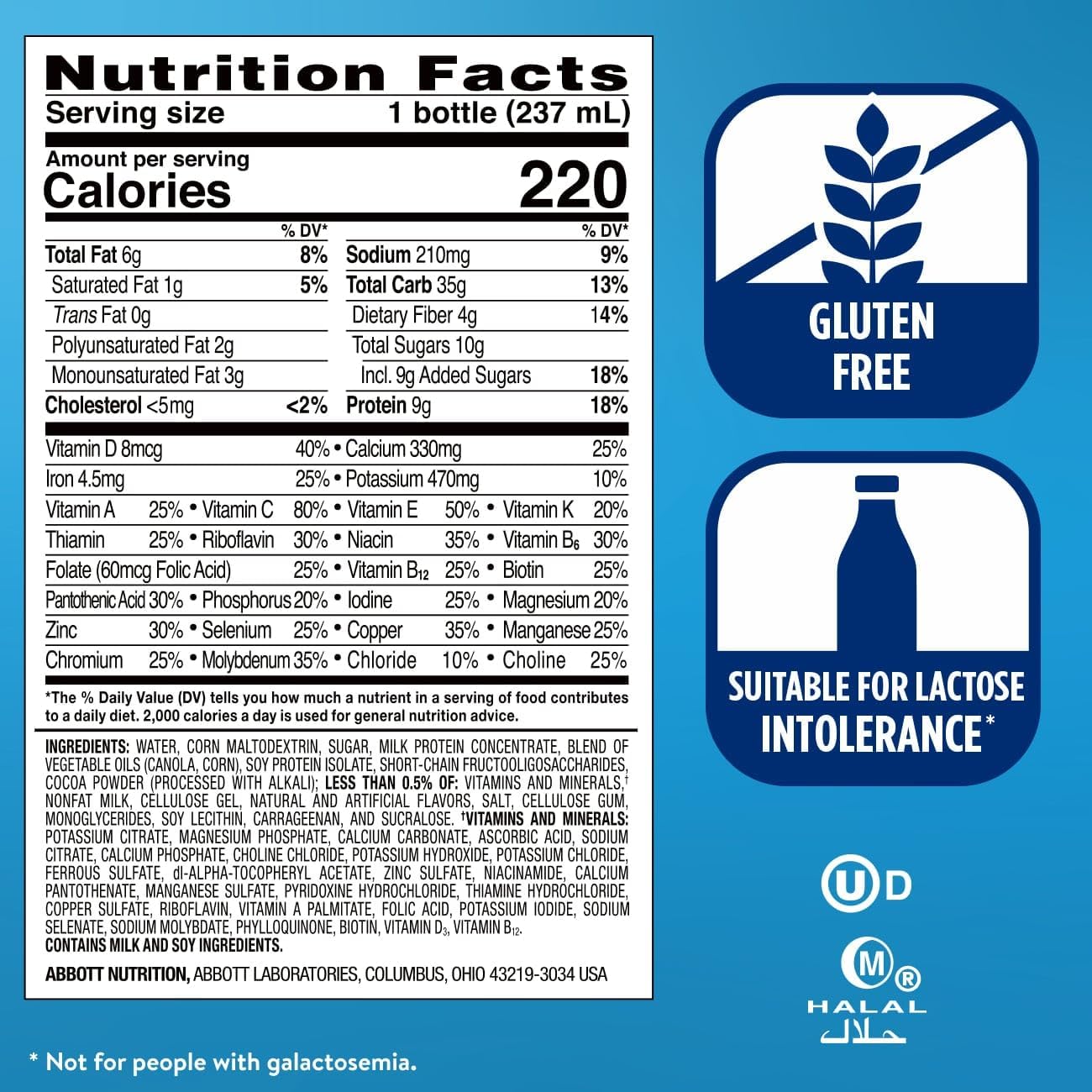 Ensure Original Milk Chocolate Nutrition Shake With Fiber, 24 Pack