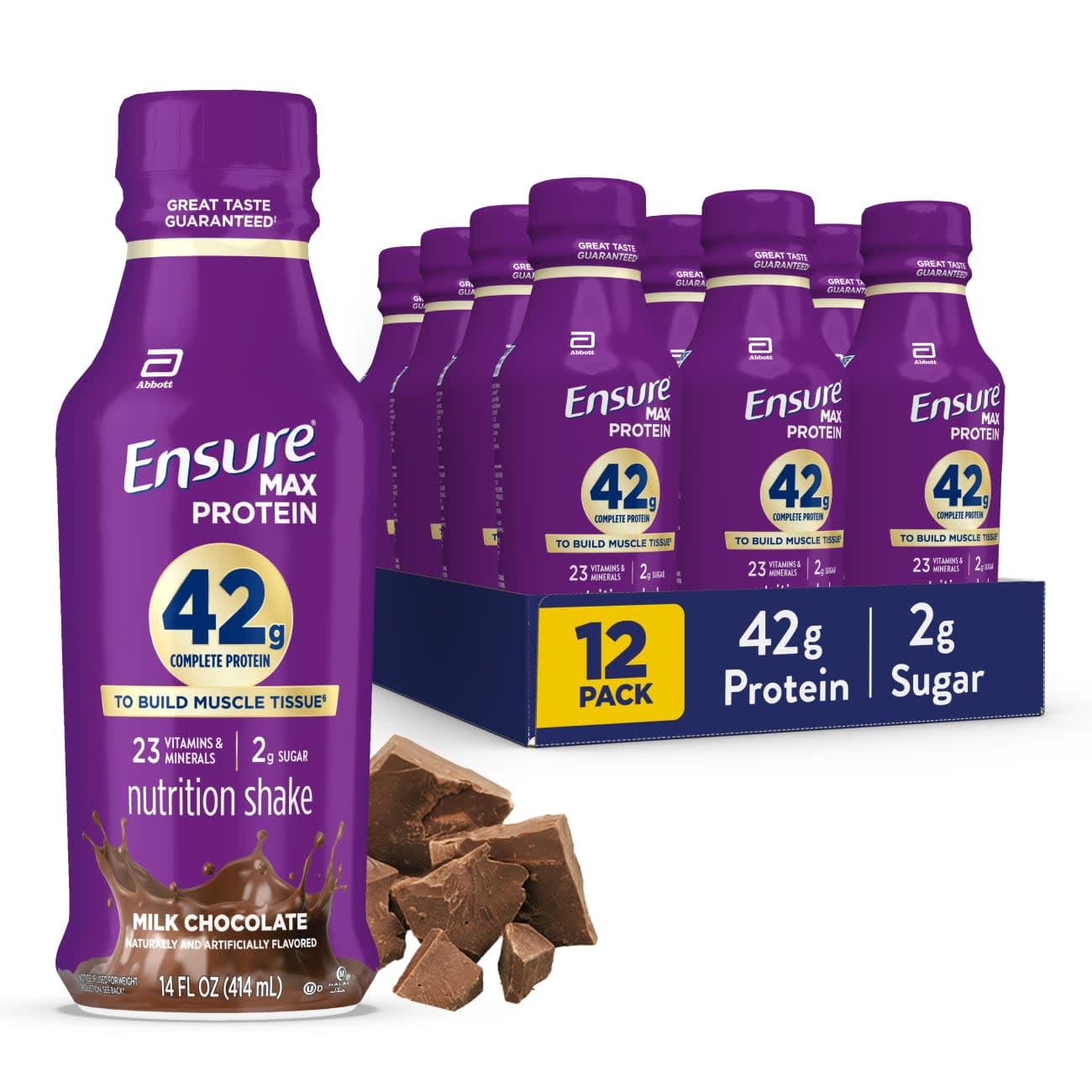 Ensure Max Protein Milk Chocolate Shake, 42g High Protein, 12 Pack