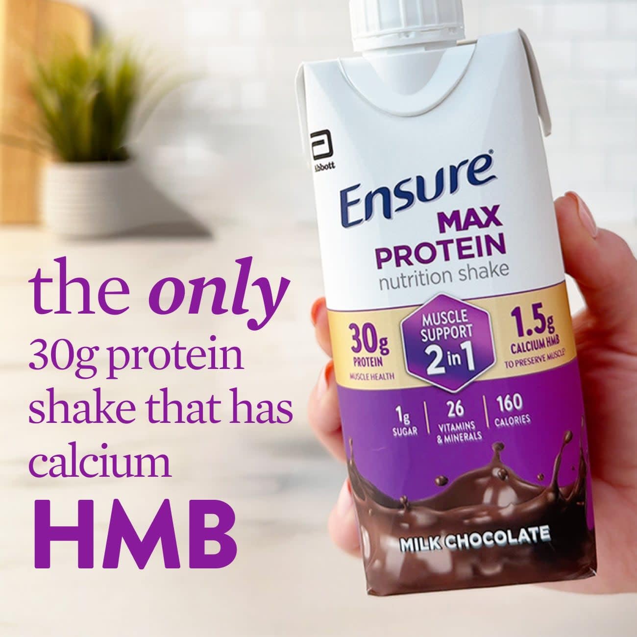 Ensure Max Protein 2-in-1 Milk Chocolate, 30g High Protein, HMB 12 pack