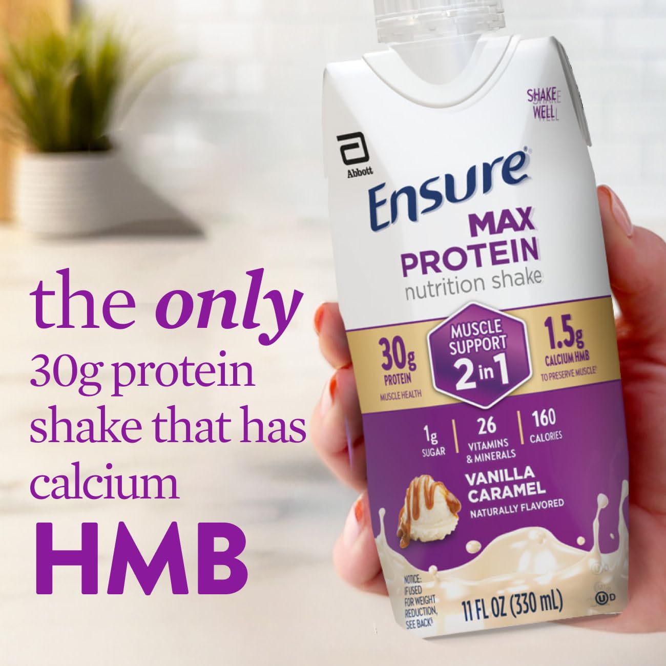 Ensure Max Protein 2-in-1 Vanilla Caramel, 30g High Protein, HMB 12 pack