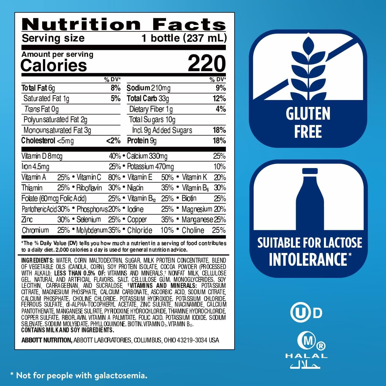 Ensure Original Milk Chocolate Nutrition Shake | Small Meal Replacement Shake | Ready To Drink | 9g Protein, 27 Vitamins and Minerals | 8 fl oz - 16 Pack