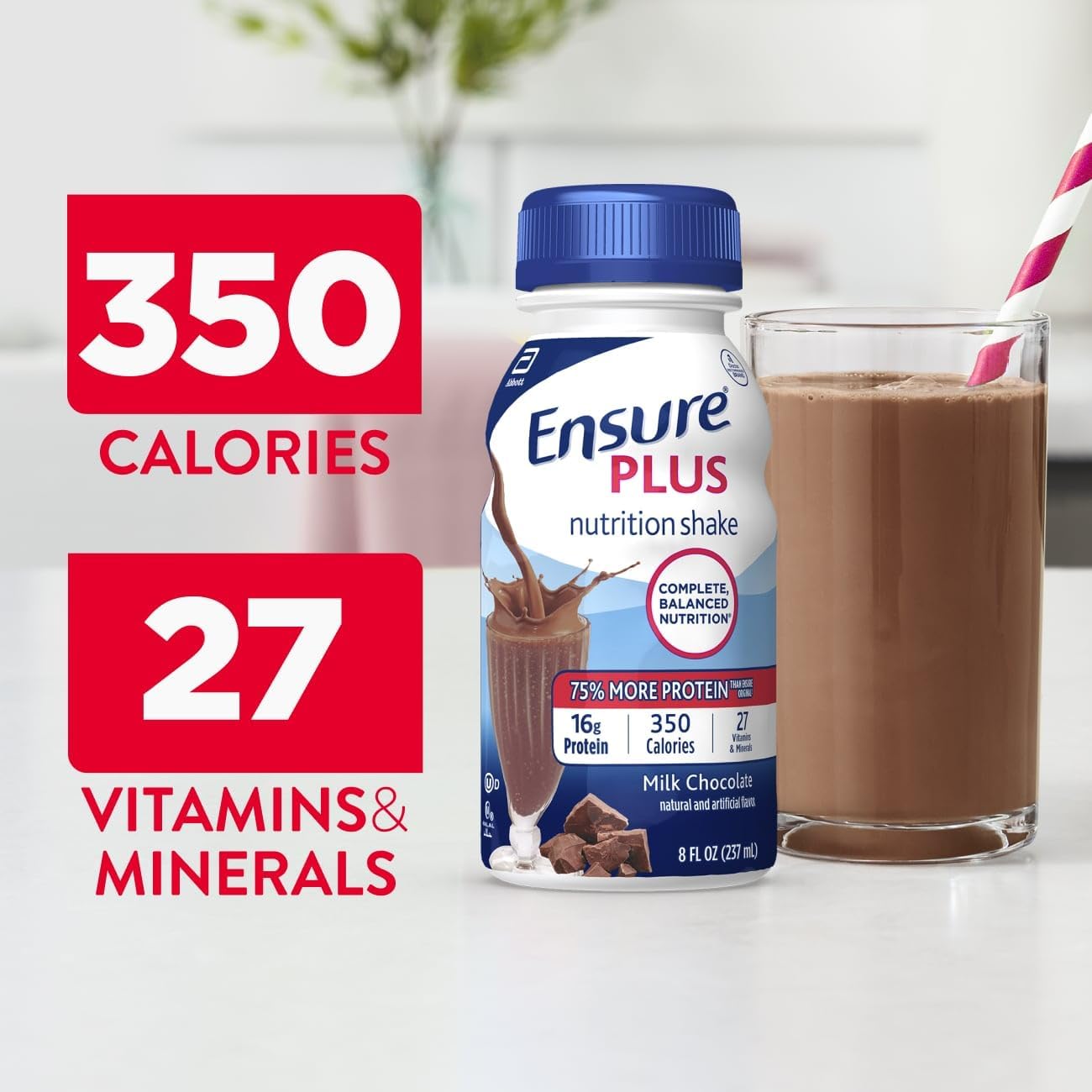 Ensure Plus Milk Chocolate Nutrition Shake, 6 Pack