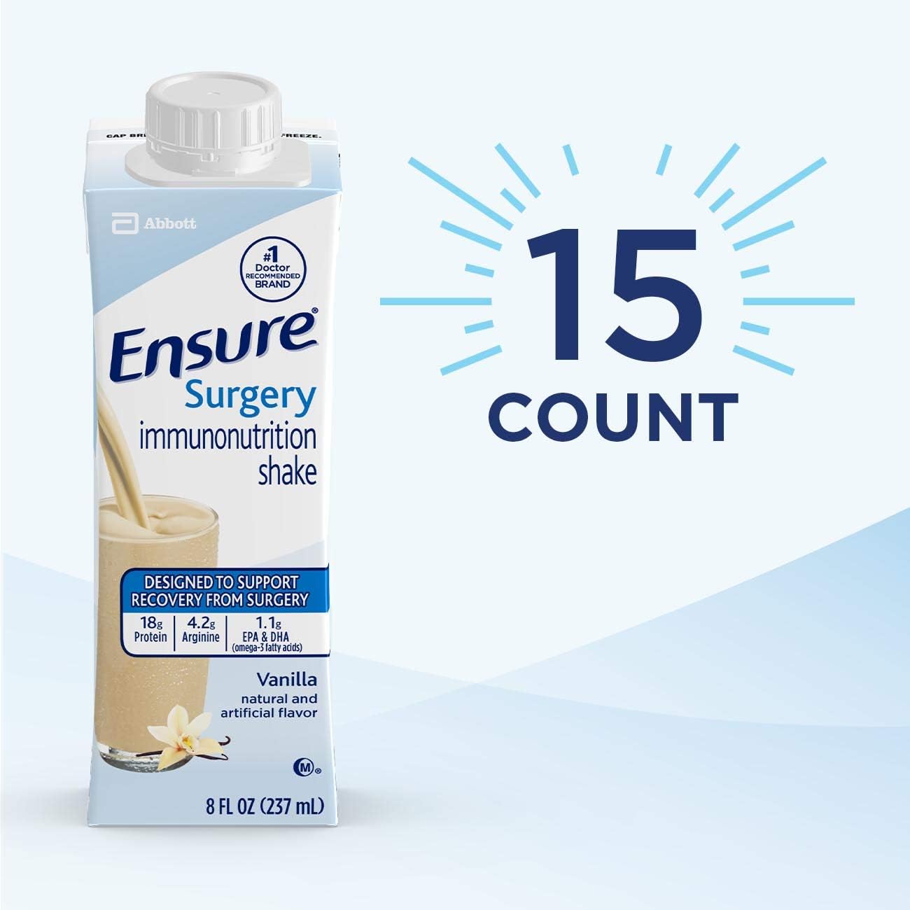 Ensure Surgery Immunonutrition Shake, Vanilla, 8 fl oz, 15 Count